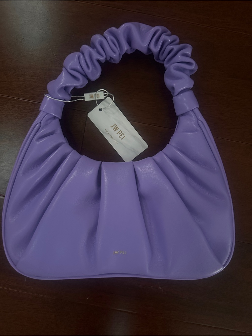 JW PEI Lilac Ruched Handle Shoulder Bag - Picture 1 of 3